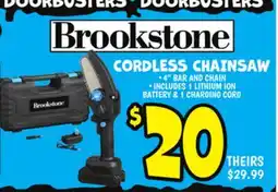 Ollie's BROOKSTONE CORDLESS CHAINSAW offer