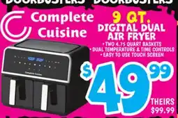 Ollie's Complete Cuisine 9 QT. DIGITAL DUAL AIR FRYER offer