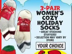 Ollie's 3-PAIR WOMEN'S COZY HOLIDAY SOCKS offer
