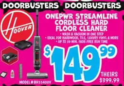 Ollie's ONEPWR STREAMLINE CORDLESS HARD FLOOR CLEANER offer
