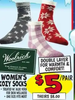 Ollie's Woolrich WOMEN'S COZY SOCKS offer