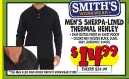 Ollie's MEN'S SHERPA-LINED THERMAL HENLEY offer