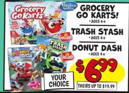 Ollie's GROCERY GO KARTS! TRASH STASH DONUT DASH offer