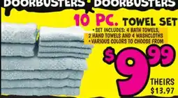 Ollie's 10 PC. TOWEL SET offer