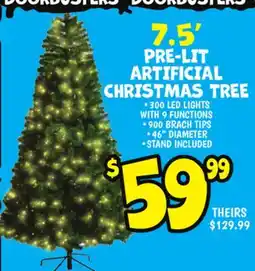 Ollie's PRE-LIT ARTIFICIAL CHRISTMAS TREE offer