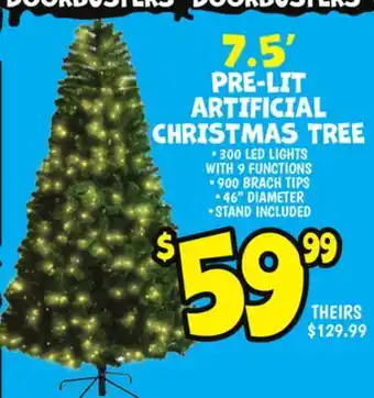 Ollie's PRE-LIT ARTIFICIAL CHRISTMAS TREE offer