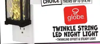 Ollie's Globe TWINKLE STRING LED NIGHT LIGHT offer