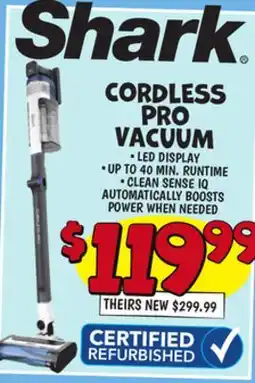 Ollie's Shark CORDLESS PRO VACUUM offer