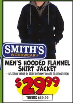 Ollie's MEN'S HOODED FLANNEL SHIRT JACKET offer