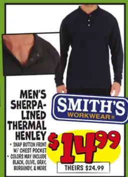 Ollie's MEN'S MEN'S SHERPA-LINED THERMAL HENLEY offer
