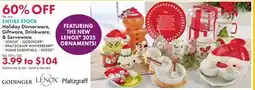 Boscov's Holiday Dinnerware, Giftware, Drinkware, & Serveware offer