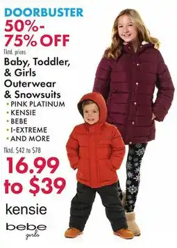 Boscov's Baby, Toddler, & Girls Outerwear & Snowsuits offer