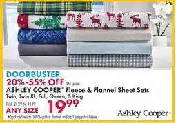 Boscov's ASHLEY COOPER Fleece & Flannel Sheet Sets offer