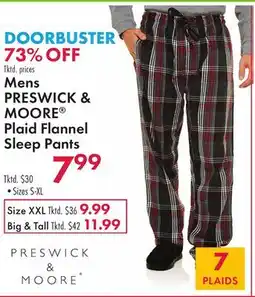Boscov's Mens PRESWICK & MOORE Plaid Flannel Sleep Pants offer