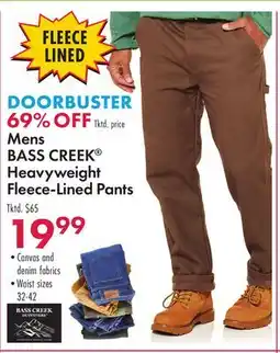 Boscov's Mens BASS CREEK Heavyweight Fleece-Lined Pants offer