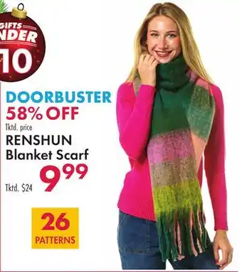 Boscov's RENSHUN Blanket Scarf offer