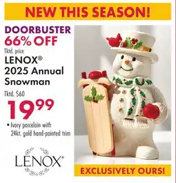 Boscov's LENOX 2025 Annual Snowman offer