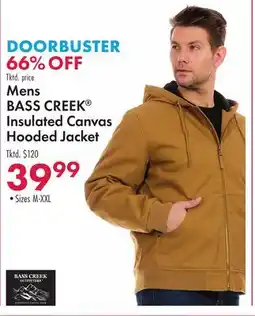 Boscov's Mens BASS CREEK Insulated Canvas Hooded Jacket offer