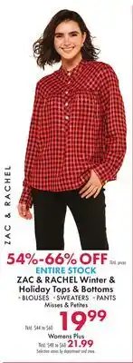 Boscov's ZAC & RACHEL Winter & Holiday Tops & Bottoms offer