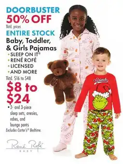 Boscov's Baby, Toddler, & Girls Pajamas offer