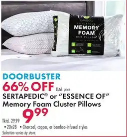 Boscov's SERTAPEDIC or ESSENCE OF Memory Foam Cluster Pillows offer