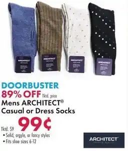 Boscov's Mens ARCHITECT Casual or Dress Socks offer