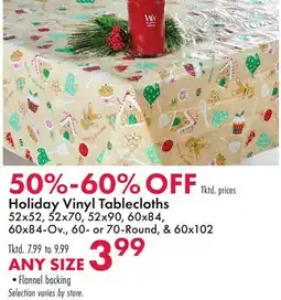 Boscov's Holiday Vinyl Tablecloths offer