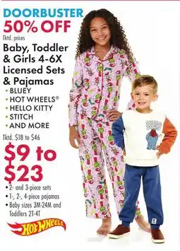 Boscov's Baby, Toddler & Girls 4-6X Licensed Sets & Pajamas offer