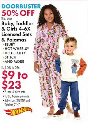 Boscov's Baby, Toddler & Girls 4-6X Licensed Sets & Pajamas offer