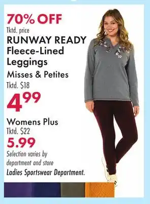Boscov's RUNWAY READY Fleece-Lined Leggings offer