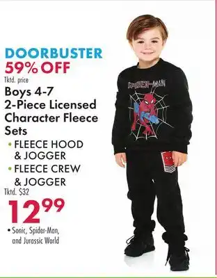 Boscov's Boy 4-7 2-Piece Licensed Character Fleece Sets offer
