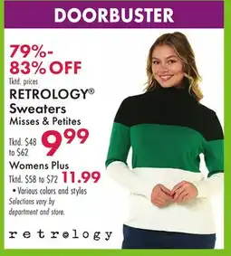 Boscov's RETROLOGY Sweaters Misses offer