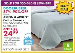Boscov's ASTON & ARDEN Cotton Blankets offer