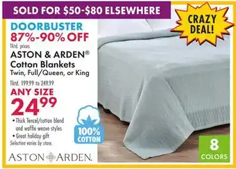 Boscov's ASTON & ARDEN Cotton Blankets offer
