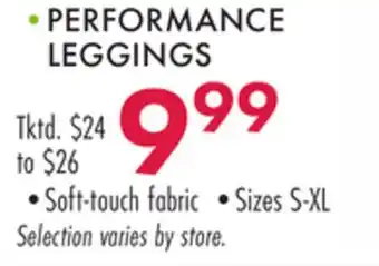 Boscov's PERFORMANCE LEGGINGS offer