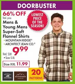 Boscov's Mens & Young Mens Super-Soft Flannel Shirts offer