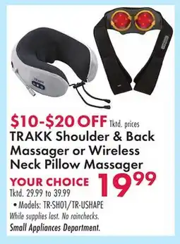 Boscov's TRAKK Shoulder & Back Massager or Wireless Neck Pillow Massager offer