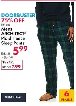 Boscov's Mens ARCHITECT Plaid Fleece Sleep Pants offer