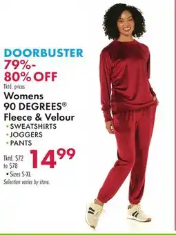 Boscov's Womens 90 DEGREES Fleece & Velour offer