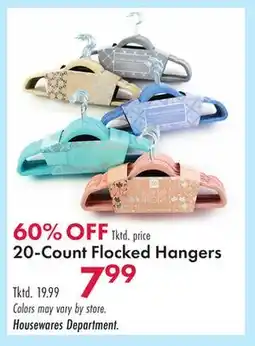 Boscov's 20-Count Flocked Hangers offer