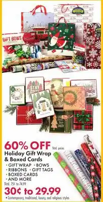 Boscov's Holiday Gift Wrap & Boxed Cards offer