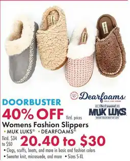 Boscov's Womens Fashion Slippers offer