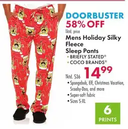 Boscov's Mens Holiday Silky Fleece Sleep Pants offer