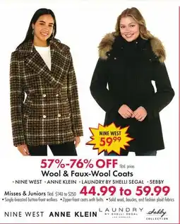 Boscov's Wool & Faux-Wool Coats offer