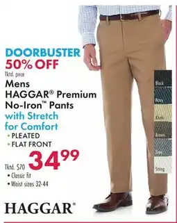 Boscov's Mens HAGGAR Premium No-Iron Pants with offer
