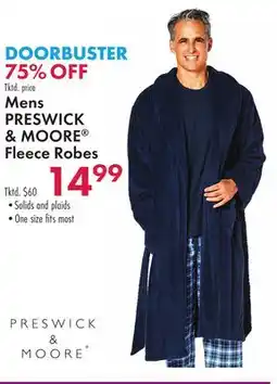 Boscov's Mens PRESWICK & MOORE Fleece Robes offer