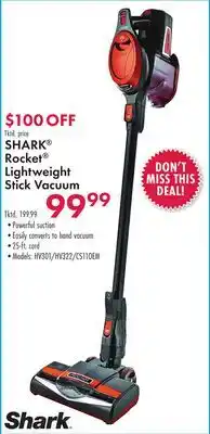 Boscov's SHARK Rocket Lightweight Stick Vacuum offer