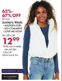 Boscov's Juniors Vests offer