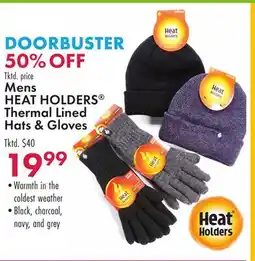 Boscov's Mens HEAT HOLDERS Thermal Lined Hats & Gloves offer