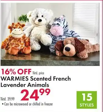 Boscov's WARMIES Scented French Lavender Animals offer